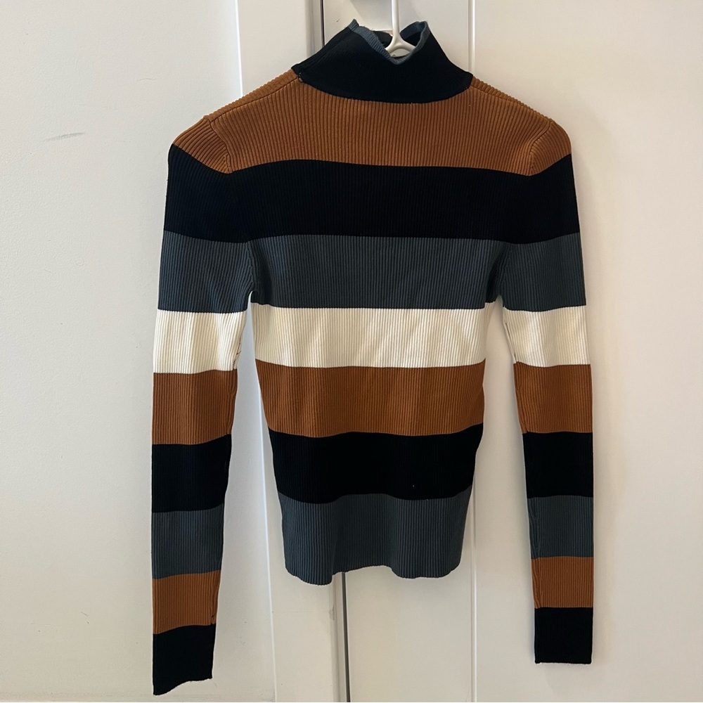 Zara Striped Turtleneck Long Sleeve Sweater- Size M; Beautiful!!! - Picture 2 of 5